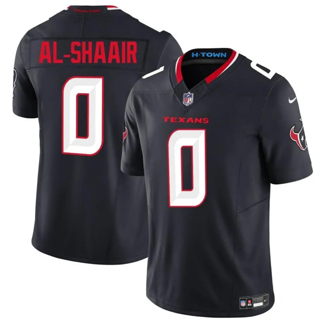 Men's Houston TexansMen's Houston Texans #0 Azeez Al-Shaair Navy 2025 F.U.S.E. Vapor Limited Stitched Football Jersey #12 Nico Collins Navy 2025 F.U.S.E. With 1-Star C Patch Vapor Limited Stitched Football Jersey